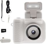 Digital Camera with 1.4 in LCD Screen 1080P 32GB Card Charging Base Monoreflexes Shaped CMOS Compact Portable Video Recorder Easy to Operate (White)