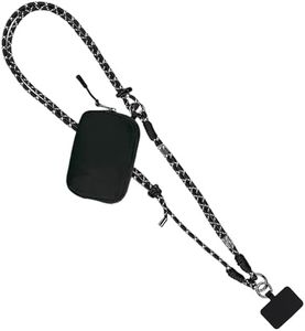 Save the Girls Active Twin Rope Clip and Go Phone Strap (Black) – Cell Phone Lanyard for Life on The Move – Crossbody Phone Strap Chain with Zipper Wallet Pouch – Hands-Free Phone Lanyard
