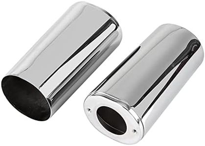 YDLMT 2 Pcs Chrome Fork Upper Sliders Covers Set Cow Bells for Harley Softail Touring Road King Electra Street Glide FLHX FLHT FLTR FLH FLT 1984-2013