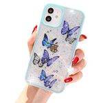 iPhone 11 Case Glitter Butterfly Sparkle Case for Women Girls,Cute Slim Soft Silicone Gel Bling Phone Case Cover Compatible for Apple iPhone 11 (Green)