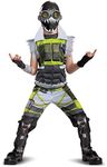 Apex Legends Octane Costume, Video Game Inspired Muscle Padded Jumpsuit and Mask, Child Size Large (10-12)