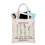 PLITI Christian Tote Bag Religious Gift Bible Verse Gift Whatever Is True Wildflower Philippians 4:8 Floral Bible Handbag (Philippians 4:8 TGU)