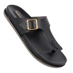 WALKAROO PLUS Soft Cushion Sandal For Men|Lightweight and Comfortable|WE1356 - Black