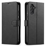 STARSHOP -Samsung Galaxy A13 5G Case, [Not Fit Galaxy A12] with [Tempered Glass Protector Included] Leather Wallet Cover with Pocket Credit Card Kickstand - Black