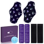 Rovtop 7PCS Reusable Perineal Cold and Hot Packs Set, Ice Pack for Postnatal Recovery and Hemorrhoid Pain Relief, Heat Pads with 2 Gel Bead Packs, 2 Washable Sleeves and 3 Sanitary Towel Covers