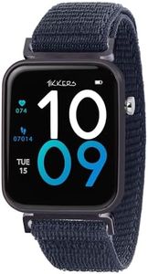 Tikkers Kids Series 13 Smart Watch with Fitness Tracker, Alarm Clock, Camera, GPS Connection, Heart Rate Monitor, Step Counter, Touch Screen, Navy Riptape Strap