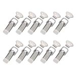 10 Set Spring Loaded Toggle Latch Hasp, Duck Billed Buckles Catch Clamp Clip for Door Window Furniture Hardware, Suit Drawer/Toolbox/Closet/Cabinet/Case Box, Silver