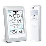 ORIA Weather Station Wireless, [Upgraded] Digital Thermometer Hygrometer Indoor Outdoor, Temperature Humidity Monitor Battery Powered, for Greenhouse Reptile Vivarium Wine Cellar, 328ft/100m Range