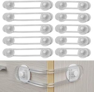 Child Locks for Cabinets and Drawers, 10pcs Child Safety Locks, Baby Proof Cupboard Locks, Baby Proofing Latches to Drawer Door Fridge, No Drilling Adjustable Strap with 3M Adhesive Pads