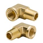 Legines 90 Degree Brass Street Elbow 1/2" NPT Male x 1/2" NPT Female Forged Pipe Fitting (Pack of 2)