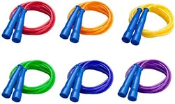 Champion Sports 9 Foot Licorice Jump Rope for Fitness, Assorted Colors - Speed Jump Ropes with Contoured Handles for Exercise, Cross Training, Boxing - Single Premium Skipping Rope for Kids, Adults