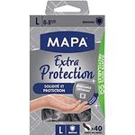 Mapa - Extra Protection – Slim Vitrile Powder-free Gloves – Recyclable with TerraCycle® – Strength and Protection – Box of 40 Gloves – Size L, Black