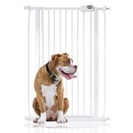 Bettacare Extra Tall Pressure Installed Premium Pet Gate, 75cm - 83cm, White, Pressure Fit Stair Gate for Dog, Safety Barrier for Puppy, Easy Installation