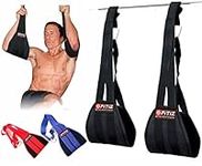 FITIZ Ab Slings Straps - Rip-Resistant Heavy Duty Pair for Pull Up Bar Hanging Leg Raiser Fitness with Big D-ring Steel Quick Connectors (Black)