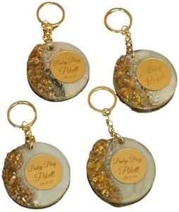 Pearlsavon Golden Engraved Party Keychain Favors Set of 20