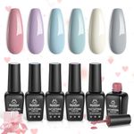 beetles Gel Polish Nail Set 6 Colors Ultimate Morandi Nude Pink White Blue Gel Nail Polish 6 Colors Daydream Verses Collection Soak Off Uv Diy Manicure Kit New Nail Trend for Women Girls