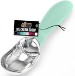 GORILLA GRIP BPA-Free Heavy Duty Ice Cream Scoop, Comfortable Ergonomic Handle, Professional Grade Scooper for Perfect Round Scoops, Spoon Frozen Hard Gelato, Sorbet, Cookie Dough, Kitchen Tool, Mint