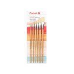 Camel Paint Brush Series 56 - White Bristle Flat, Set of 7