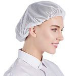 Nanxson 5pcs Unisex Elastic Chef Hat Mesh Cap Kitchen Cooking Chef Cap Mesh Food Service Hair Nets CF9023 White