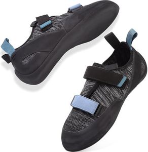 ziitop Climbing Shoes Mens Rock Climbing Shoes with Dual Hook-and-Loop Straps, Blackblue, 12