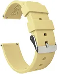 BARTON WATCH BANDS 16mm Happy Yellow Soft Silicone Quick Release Straps