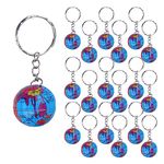 YQWIN 24Pcs Colorful Globe Keychains Bulk Planet Earth Keyrings Key Chains with Colorful Globe Earth Globe Key Chains Ball Keyring Pendant for Backpack Boys Girls Traveler School Educational Tool