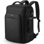 HOMIEE 50L Expandable Travel Laptop Backpack, Flight Approved Carry-On Luggage Backpack, 17.3 Inch Water Resistant Backpack (Black)