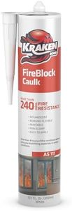 KRAKEN BOND Fire Block Caulk White - (1x10.1 fl.oz.) Paintable Acrylic Sealant, Up to 250F Non-Flammable Heat Resistant Sealant for Chimneys & Fireplaces - 4 Hours of Fire Resistance | 1 Pack