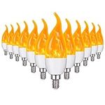 OHLGT E12 Flame Bulbs 12 Pack, 3 Mo