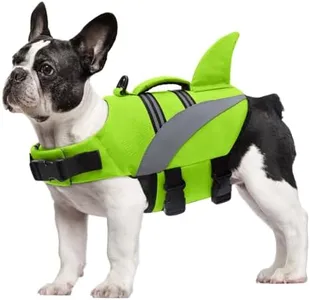 Mosucoirl Dog Life Jacket High Flotation,Shark Dog Lifesavers Floats Coat High Visibility Reflective Pet Safety Vest Swimsuits Small Medium Large Dog Life Vest for Swimming Boating Surfing Kayaking