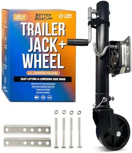 Boat Trailer Jack with Wheel, Trailer Tongue Jack, Marine Bolt-On Lift Roller Swivel Stand, Heavy-Duty Utility Hitch Parts, Double Boat Lift Kit