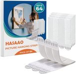 Large Picture Hanging Strips Heavy Duty - 64x Strips, Wall Hanging Adhesive Strips for Damage-Free Picture Hanger and Frame Mounting