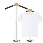 Gonoce Adjustable T Shirt Display for Adult, Flexible Shoulder Stand, Portable Hanging Metal Clothes Display, Hanger Rack for Shirt Clothing Coat Retail, Height 15.6-27.6 Inch (Black)