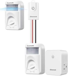 DEWENWILS Wireless Motion Sensor Light Switch, 15A/1800W Indoor Motion Sensor Switch with Dusk to Dawn, 120° Angle & 20FT Range