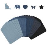 20pcs Jeans Patches Iron on Inside, 4.92 x 3.74 Inch 5 Colors Decorative Jeans Repair Patch Denim Patch Iron On Mending Fabric Pure Cotton for Bags Pants Clothes Pockets Knees Elbow Holes