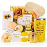 Gifts for Women,Get Well Soon Gift Baskets for Her, Relaxing Bath Spa Gifts Kit,Unique Self Care Package for Mom, Sister, Wife,Girlfriend,Friend (Yellow)