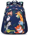 Frantic Waterproof Polyester 26 L School Backpack With Pencil/Staionery Pouch School Bag Class 1 to 8 Daypack Picnic Bag For School Going Boys & Girls(RR_Full_Blue_Animals_24_B)