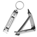 MrGreen Portable Nail Clippers Medical Grade Stainless Steel Foldable Nail Cutter Ultra Slim Travel Design