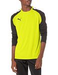 PUMA Men's Team Pacer Goalkeeper Long Sleeve Jersey, Fluorescent Yellow/Black/White, Large