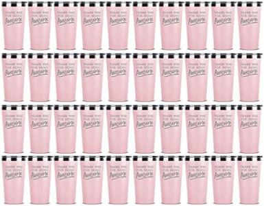 Thank You For Being Awesome - Employee Appreciation Gifts Bulk - Thank you Gifts for Coworkers - Travel Mug Coffee Tumbler Set of 40 - Stainless Steel Cups Insulated Tumblers with Lids - 16 oz Blush