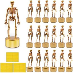 18 Pcs Halloween Best Costume Skeleton Trophy - Plastic Gold Skull Awards Prizes Trophies - Skeleton Costume Contest Awards Trophies - Halloween Party Supplies for Kids Adults Favor Party Game Prizes