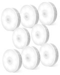 KALAHOL Motion Sensor Lights Indoor, 8 Pack Cupboard Lights, Stair Lights Night Lights, 3 Modes USB Charging Wall Lights, Magnetic Sensor Lights Indoors for Kitchen Stair Closet Under Cabinet