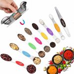 ProBytes 8 Pcs Magnetic Measuring Spoon Set - Food Safe, Precise Measurement, 1/8 TSP (0.62ML) to 1 Tbsp (15ML) Dual Bowl Clever Nesting Stackable Design, Leveller, Liquid, Spices, Baby Food, Baking