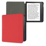 kwmobile Case Compatible with Kobo Libra 2 - Nylon Protective e-Reader Cover Folio Book Style Case - Red