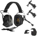 EARMOR M32X PLUS Tactical Headset Shooting Ear Protection, Noise Cancelling Ear Muffs with MIC, Nato TP120 & U-174 Connector and ARC Rail Helmet Adapters, Electronic Hearing Protection for Shooters