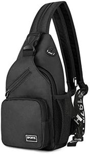FANDARE Femme Sac de Poitrine Petit Sacs à Dos avec Trou pour écouteurs Sac à Bandoulière Fille Sacoche Bandouliere Sling Bag pour la Randonnée Vélo Camping Polyester Durable Noir