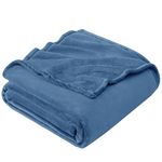 EHEYCIGA Fleece Blanket Throws for Sofas Fluffy Warm Soft Blanket for Bed Settees Armchairs, Fit All Season, Mineral Blue, 130x165cm