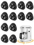 Small Appliance Caster Wheels,12 Pcs Mini Appliance Rollers for Kitchen Appliances Countertop 360°Rotation Self Adhesive Swivel Wheels for Coffee Maker,Storage Bins,Trash Can(Black)