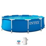 Intex 28202UK 10ft x 30in Metal Frame Swimming Pool with Filter Pump, 4,485 liters, Blue, 305x76 cm
