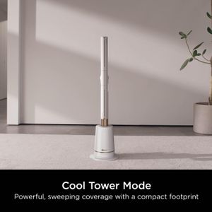 Shark TurboBlade Bladeless Tower Fan – 10-Speed, 180° Oscillation, White